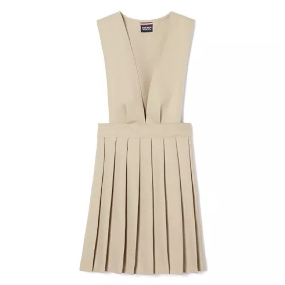 French Toast Big Girls V-Neck Pleated Jumper Uniform Dress - Size 12